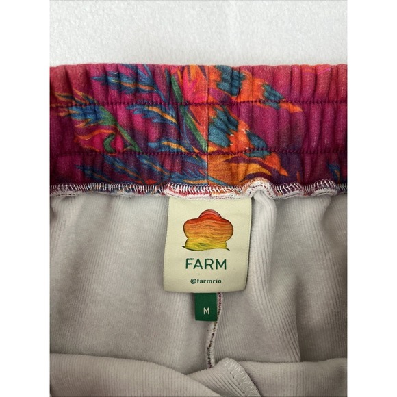 Farm Rio Jungle Tie Dye Tropical Joggers Sweatpants Red Purple Size Medium - Picture 3 of 9